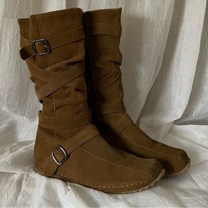 ALDO Tan Suede Boho Strap Boots Size 8